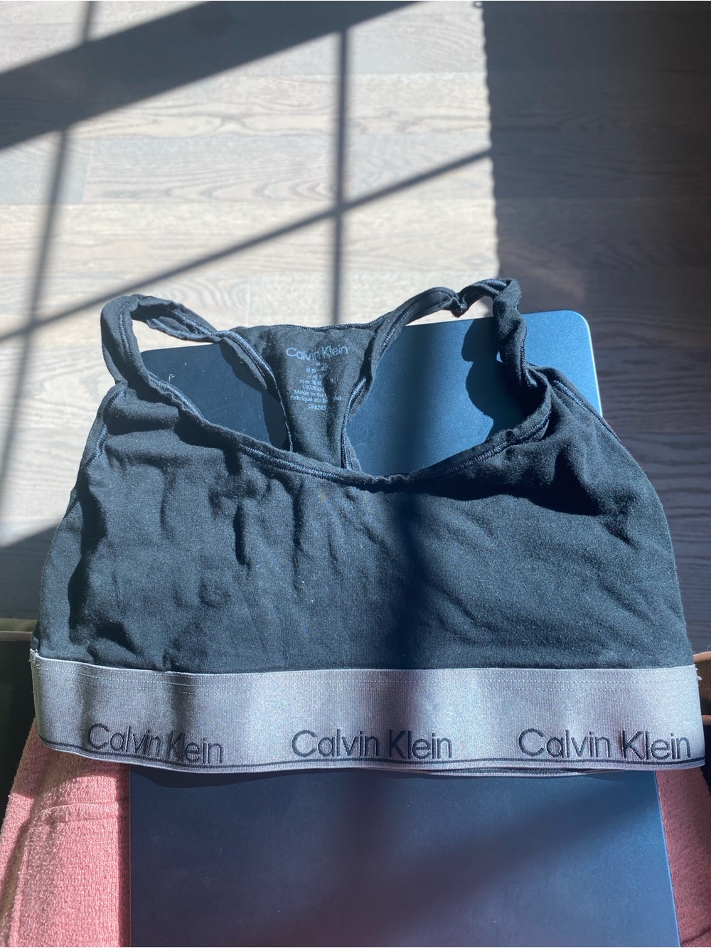 Calvin Klein Black Logo Elastic Bralette